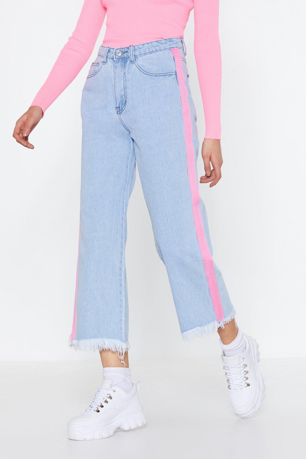 Jeans with pink hotsell side stripe